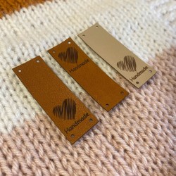 Sew-on eco-leather tag, 6x2cm